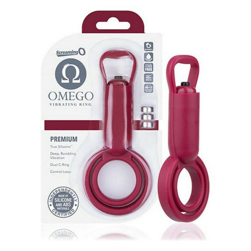 Vibrating Penis Ring The Screaming O Omego Red-brown